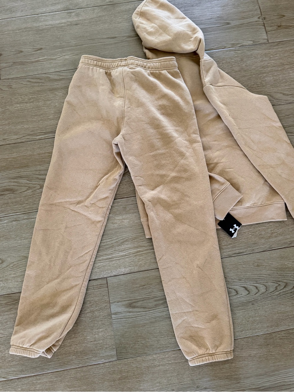 Under Armour Kids Tan Hoodie & Sweatpants Set - Beige/Tan - Picture 3 of 4